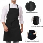 Heavy-Duty Waterproof Apron with 2 Pockets - Adjustable Chef Apron for Men & Women, Plastic Waiteru002FChef Apron with Spill &, Ideal, Restaurants, Catering Events (Black)
