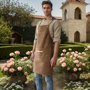 Unisex Outdoor Gardening Apron with Multiple Pockets - Durable Polyester Work Apron for Coffee Shops, Cafes, Restaurants & Floral Design, Stylish & Functional for Men & Women